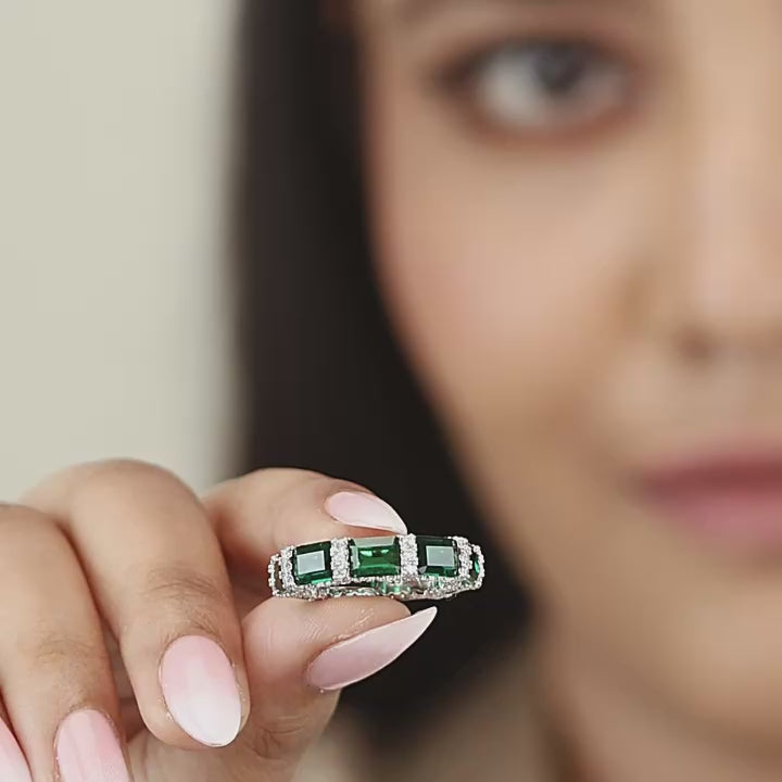 Nebula green cocktail ring