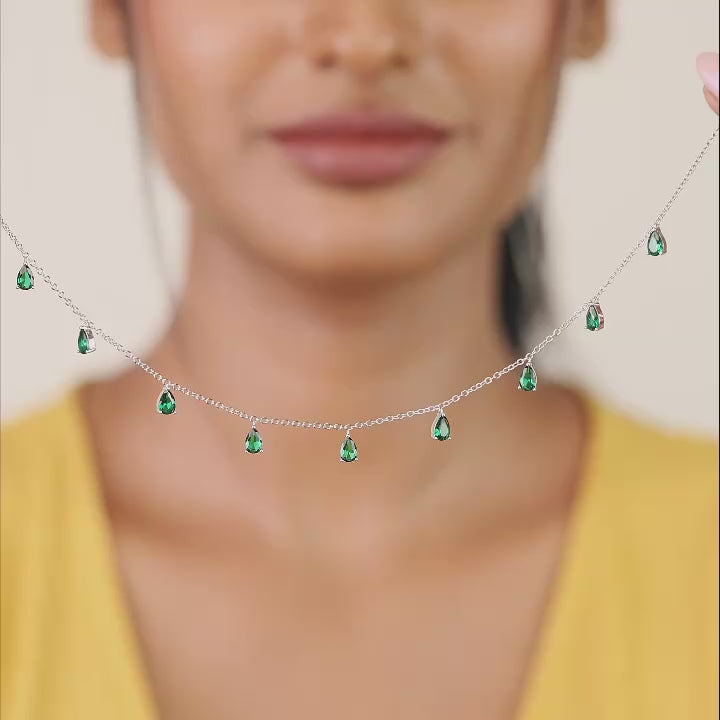 Elvenia green drop necklace