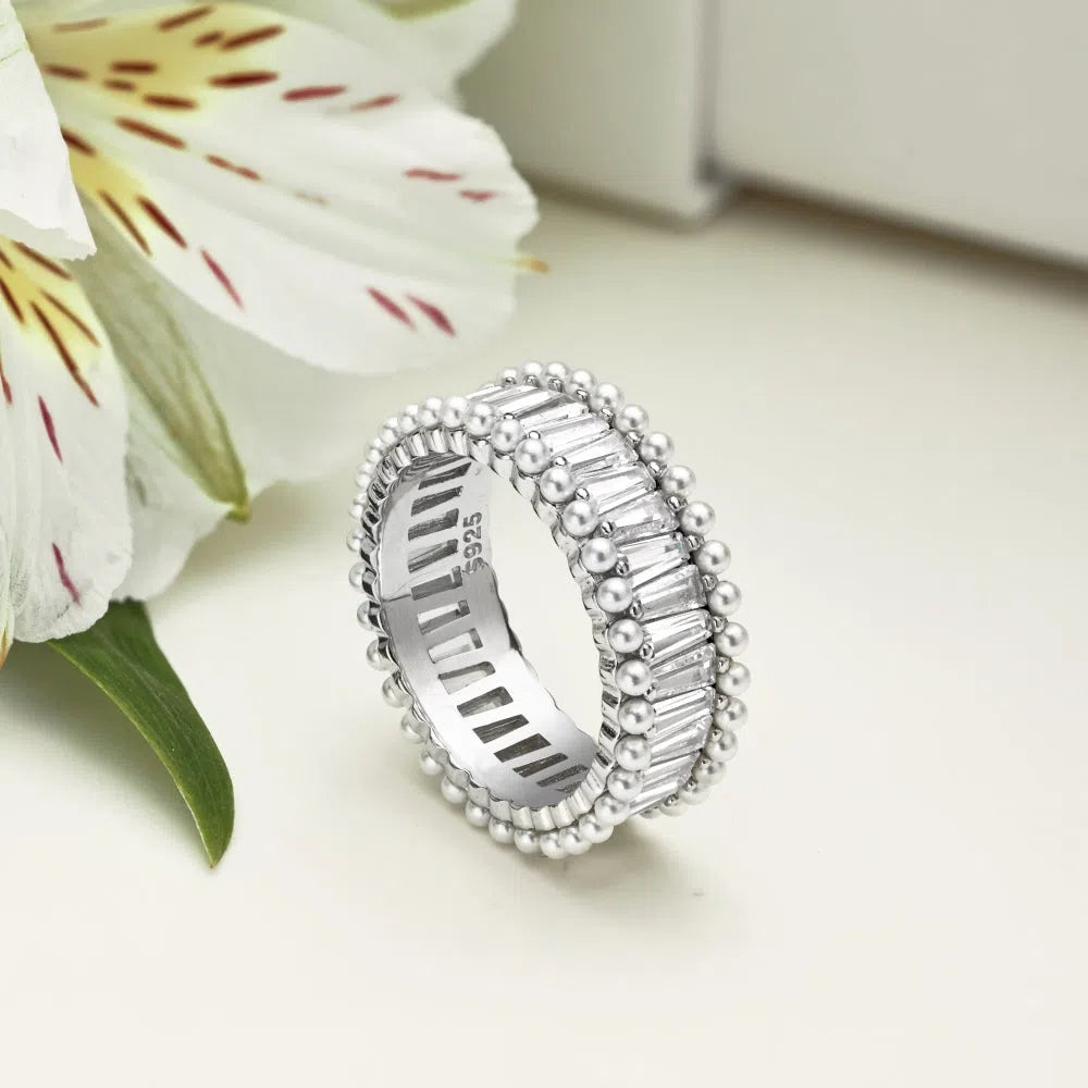 Solara pearl band ring-OrifineJewels