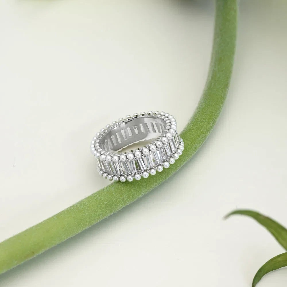 Solara pearl band ring-OrifineJewels