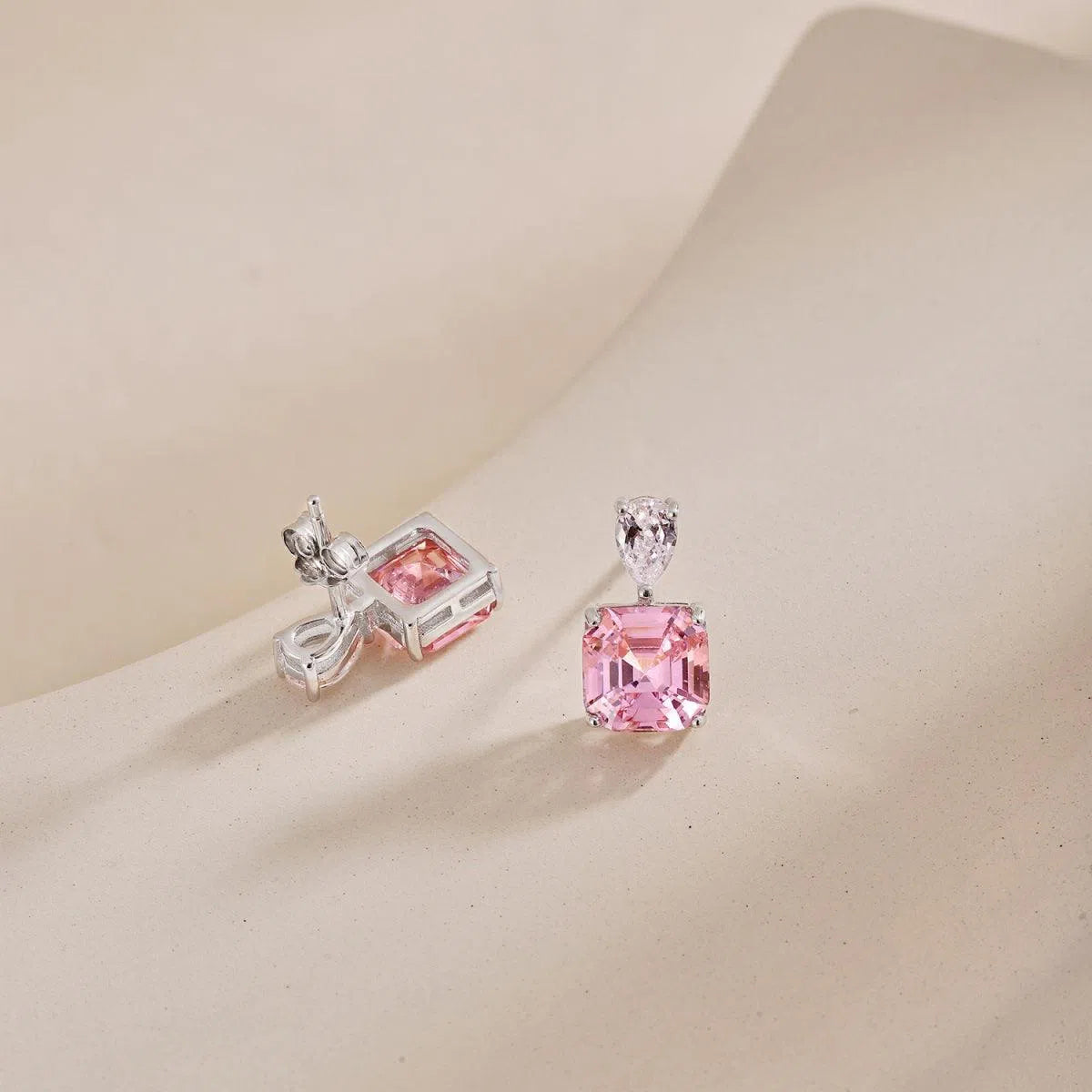 Stellar pink drop earring-OrifineJewels