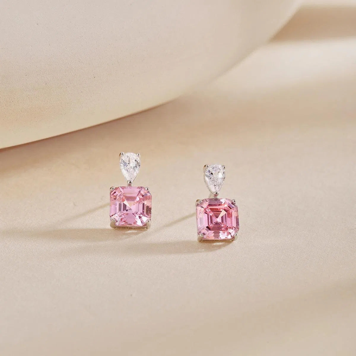 Stellar pink drop earring-OrifineJewels