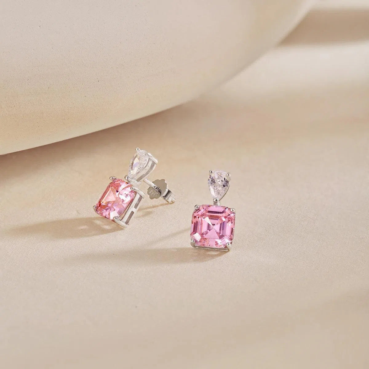 Stellar pink drop earring-OrifineJewels