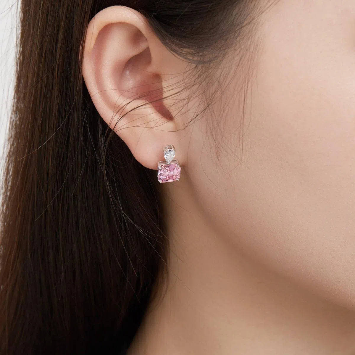 Stellar pink drop earring-OrifineJewels