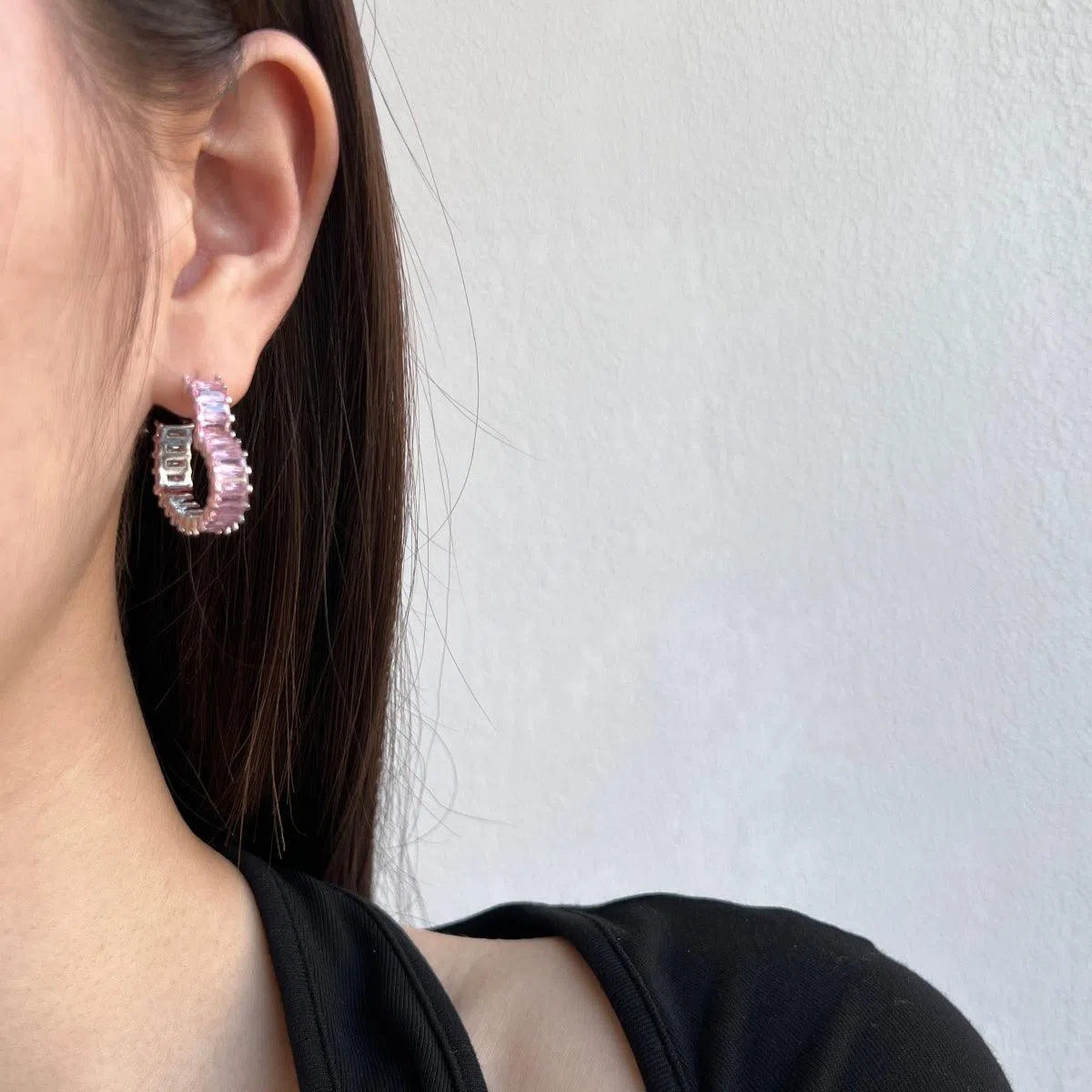 Veras pink heart earring-OrifineJewels