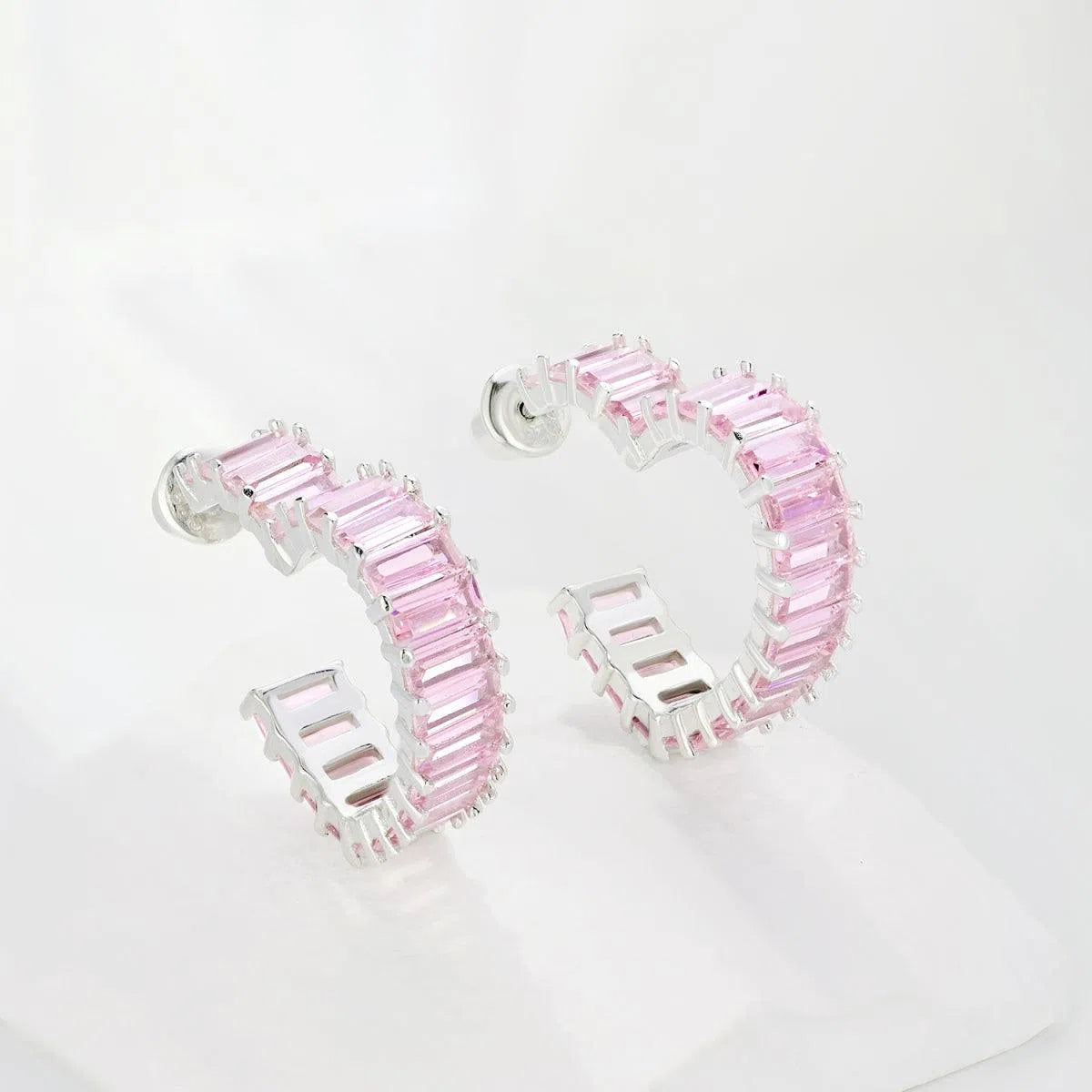 Veras pink heart earring-OrifineJewels