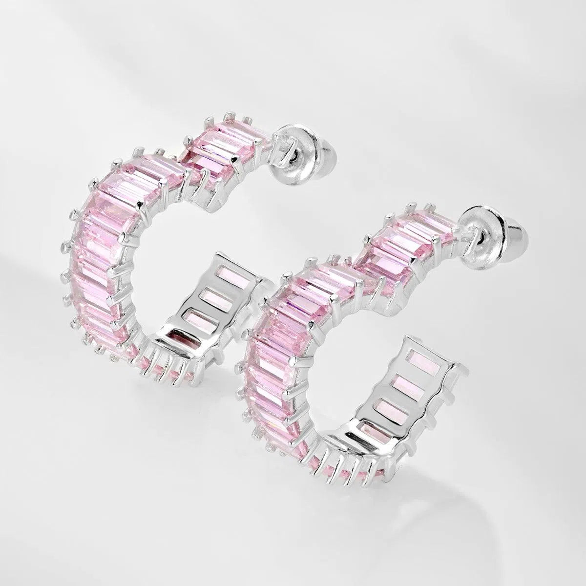 Veras pink heart earring-OrifineJewels