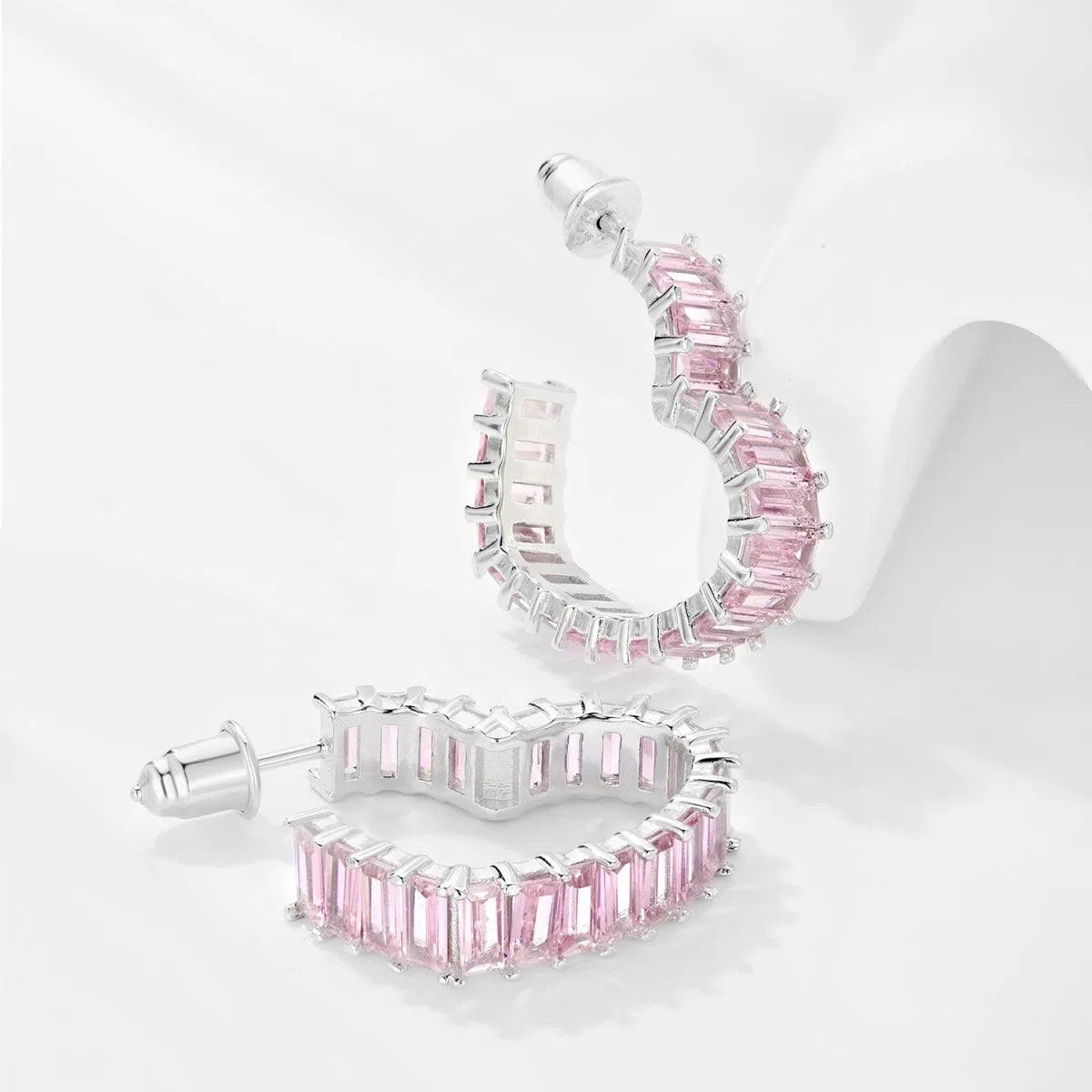 Veras pink heart earring-OrifineJewels