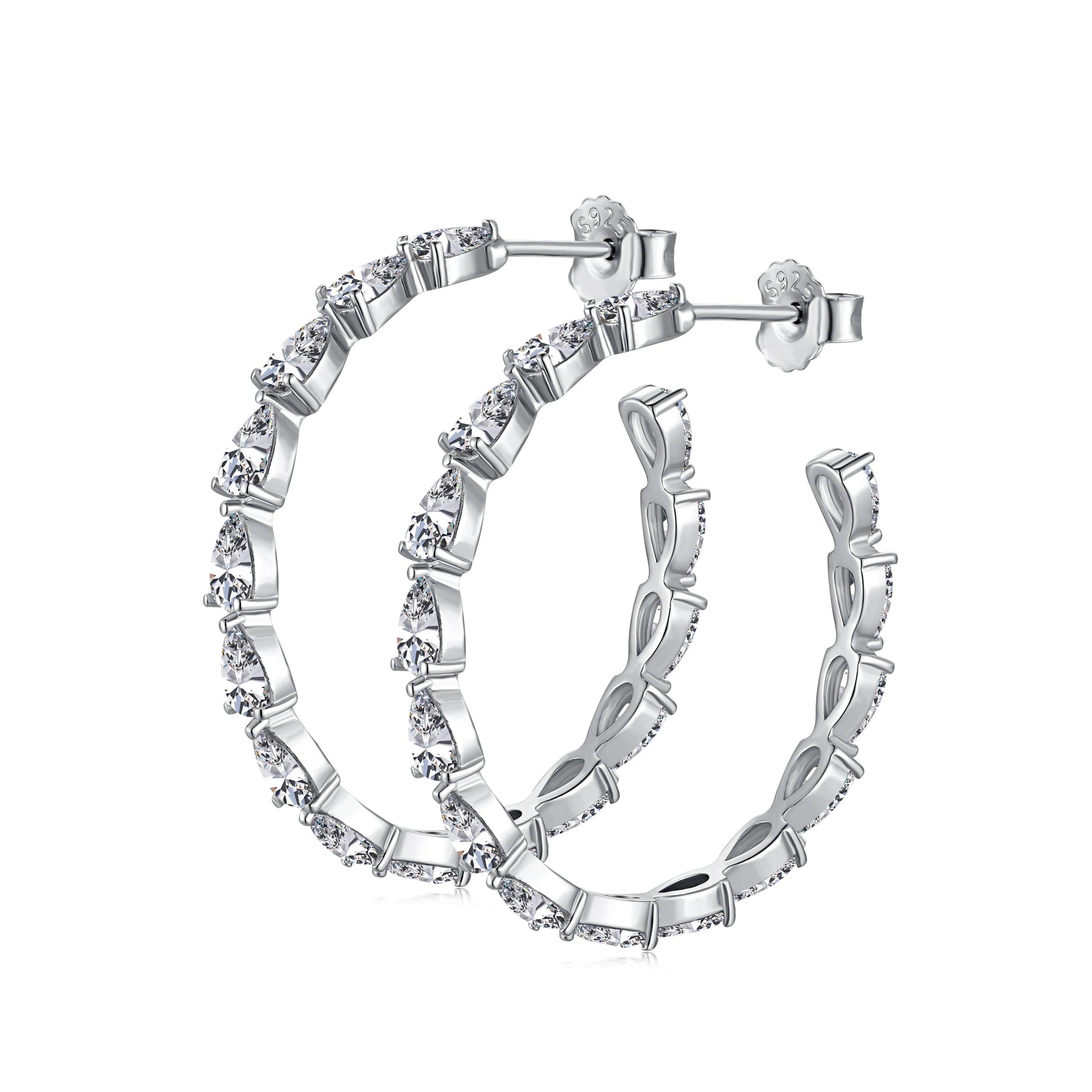 Veridian clear hoop earring-OrifineJewels