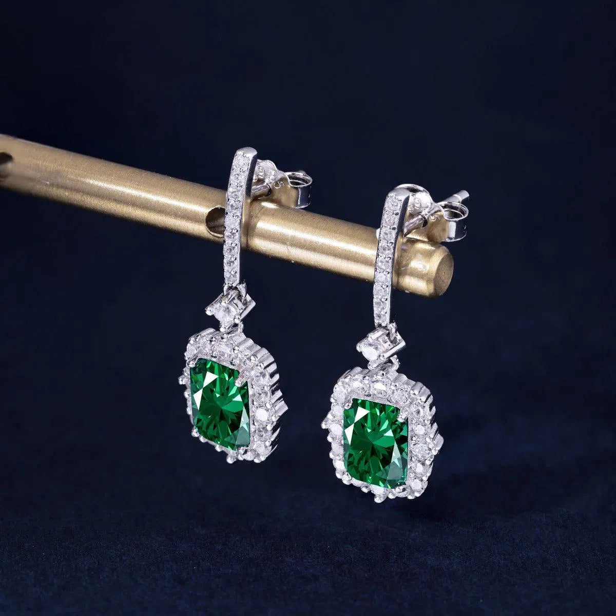 Viona green drop earring-OrifineJewels