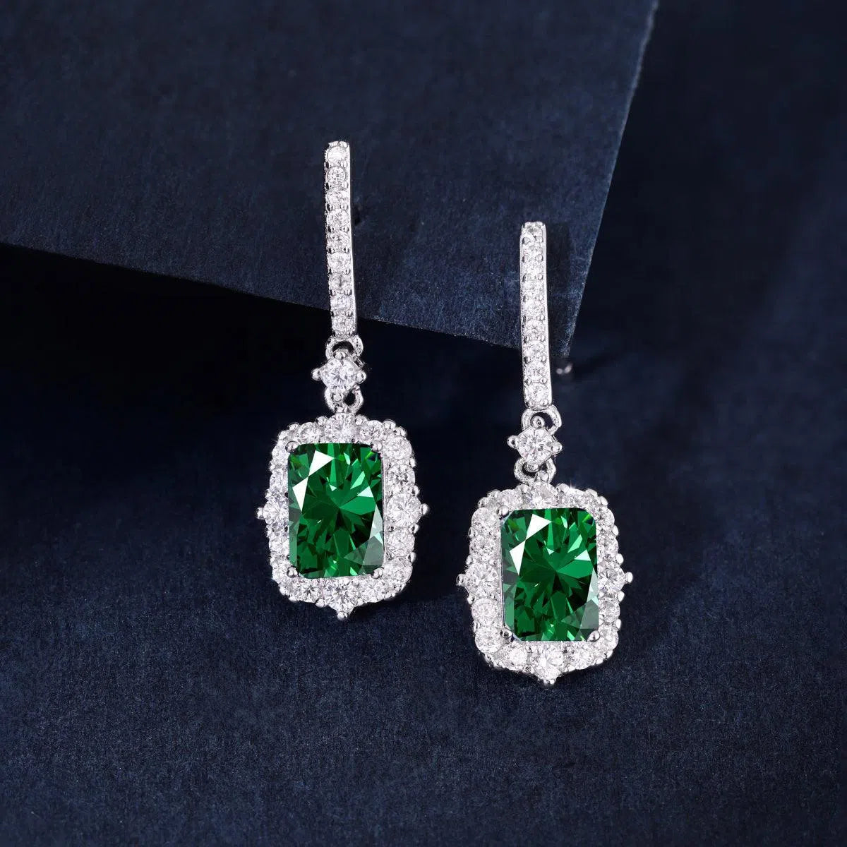 Viona green drop earring-OrifineJewels