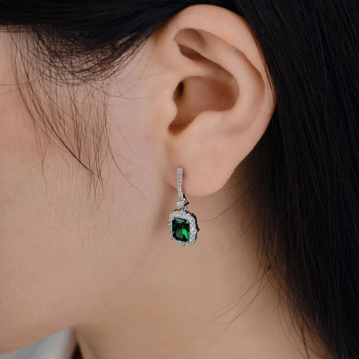 Viona green drop earring-OrifineJewels