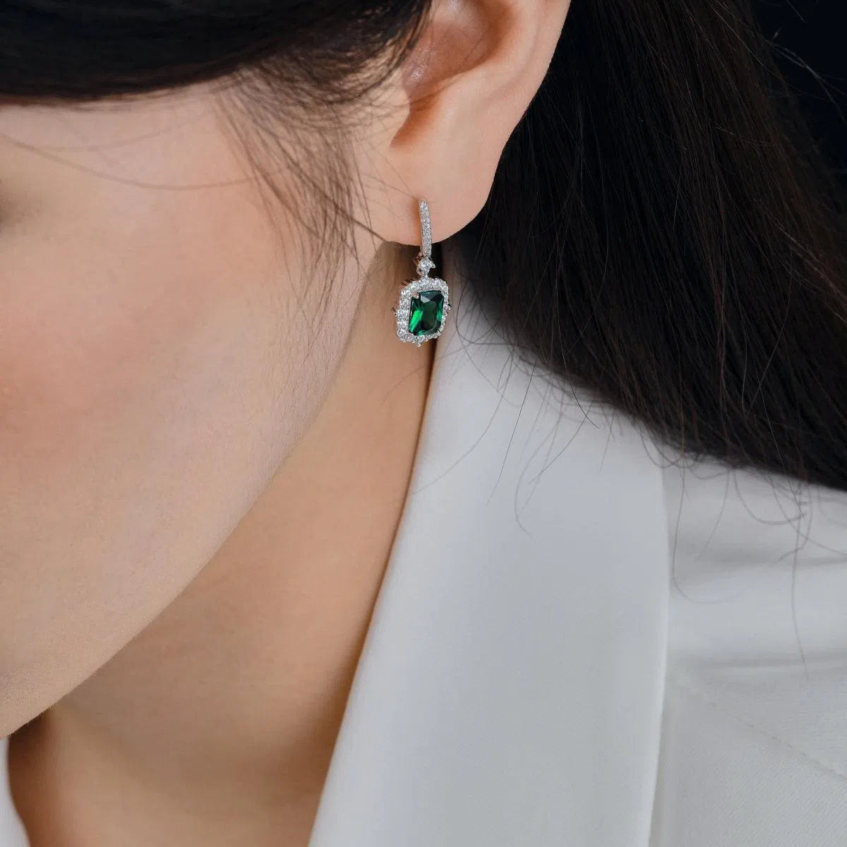 Viona green drop earring-OrifineJewels