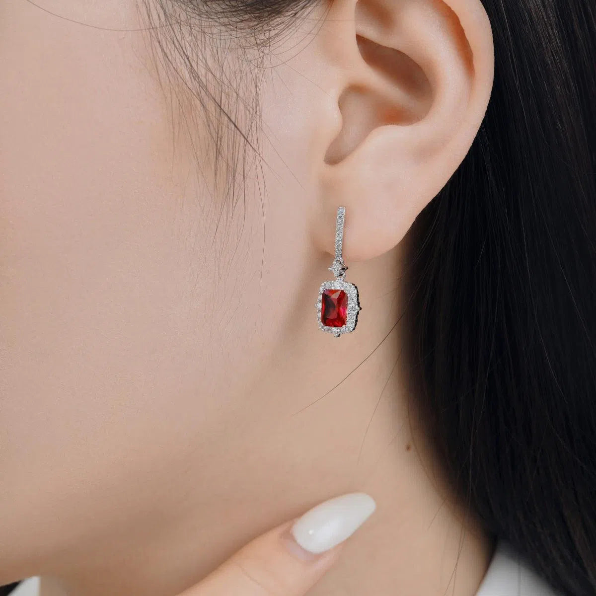 Viona red drop earring-OrifineJewels