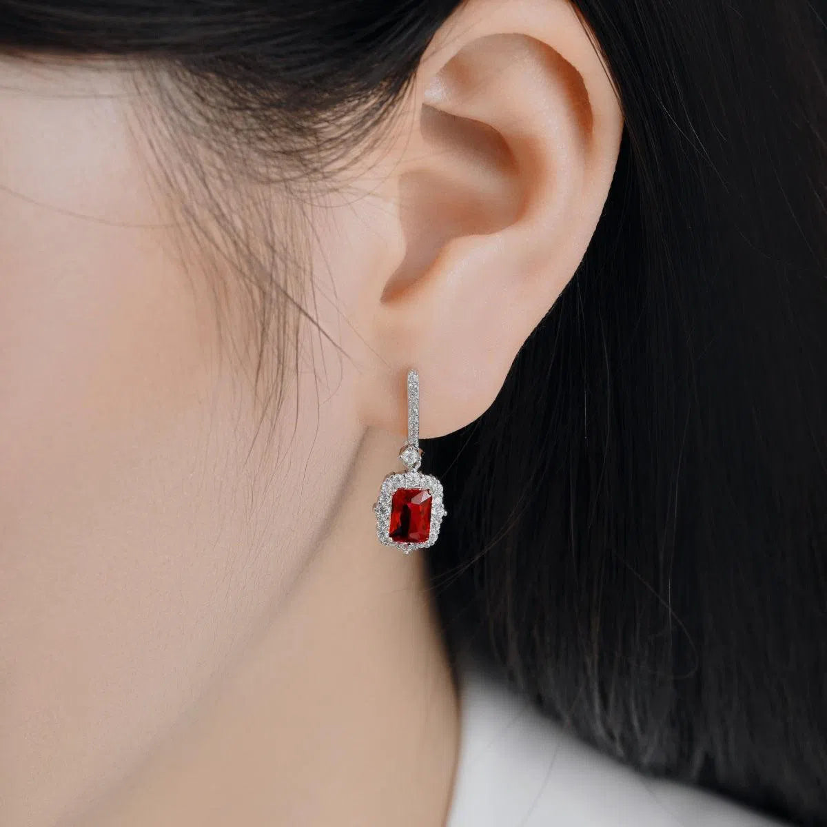 Viona red drop earring-OrifineJewels