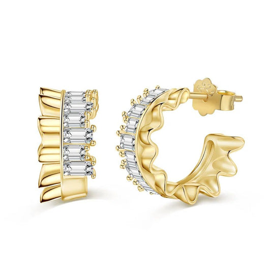 Zelara gold clip earring-OrifineJewels